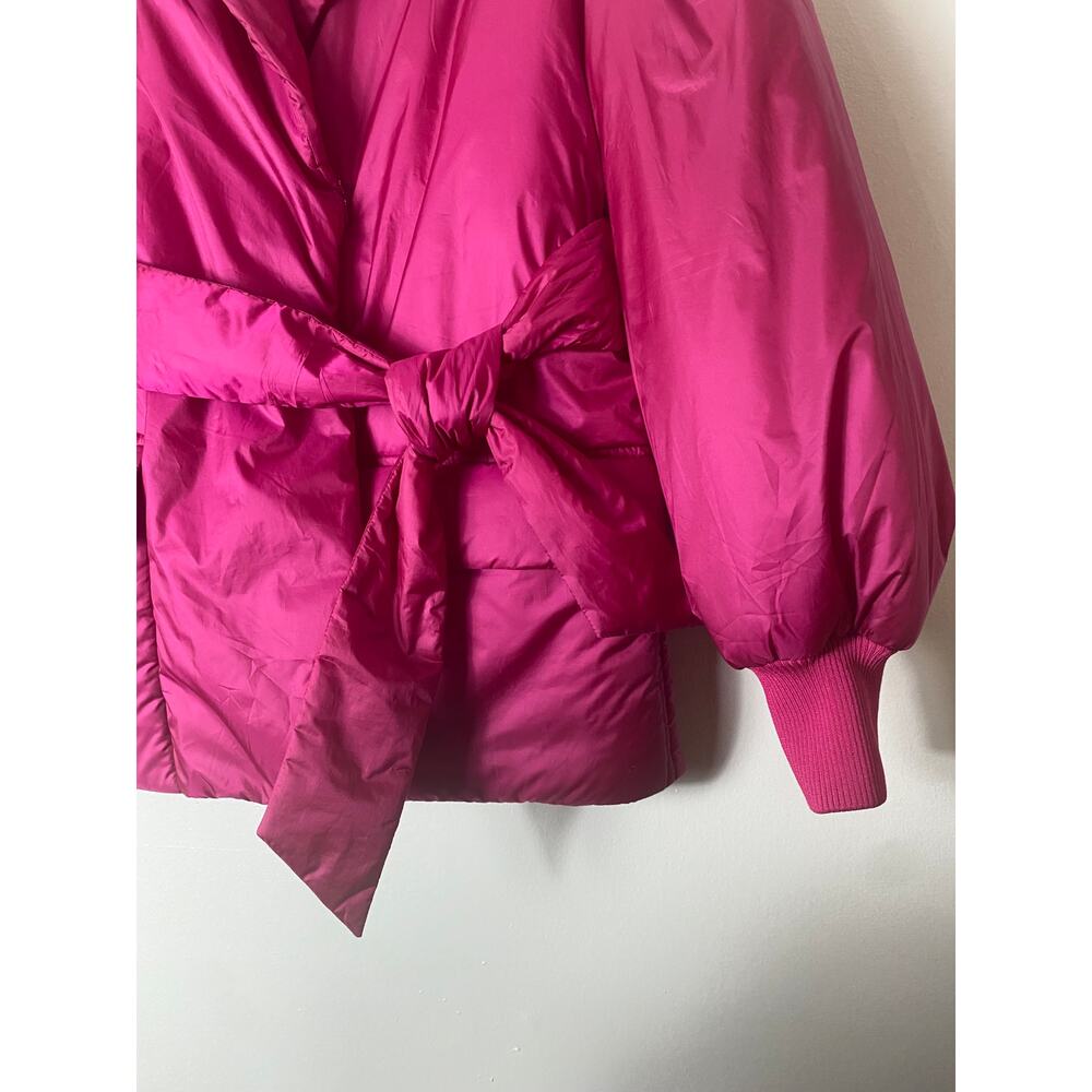 KATE SPADE COAT PINK PUFFER WINTER PREPPY FEMININE COQUETTE WINTER BELTED TIE - Picture 6 of 13
